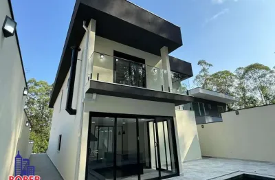 Excelente casa de alto padrão de 382 m²/3 suites/4 vagas/espaço gourmet/piscina aquecida à venda no condomínio morada da serra, barueri