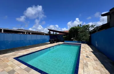 Casa com piscina, 3 quartos e área gourmet em itanhaém - r$ 385.000,00.