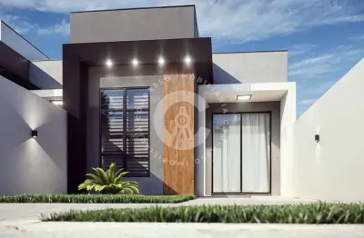 Casa nova no Jardim Ipê III com 1 suíte, 1 quarto e layout funcional.