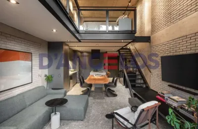 Loft de luxo à venda em pinheiros - apartamento 1 quarto, 1 suíte, 2 salas, 2 banheiros, 2 vagas de garagem, 124m²