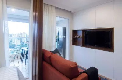 Apartamento para locação no brooklin paulista, com 1 suíte, 1 banheiros, 1 vaga, 35m²