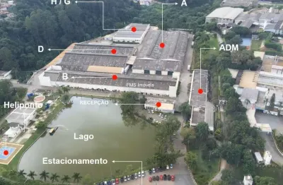 Locação de galpão industrial de alto padrão em altos de jordanésia - cajamar/sp: 3 salas, 6 banheiros, 9 vagas de garagem - 2.616,30 m².