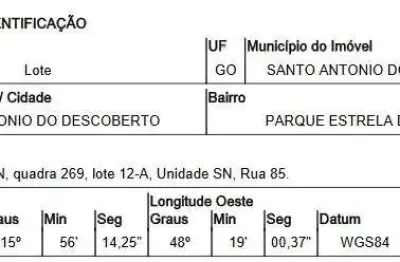 Oportunidade única em santo antonio do descoberto - go | tipo: terreno | negociação: venda online  | situação: imóvel