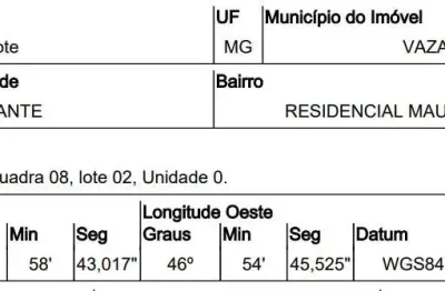 Oportunidade Única em VAZANTE - MG | Tipo: Terreno | Negociação: Leilão  | Situação: Imóvel