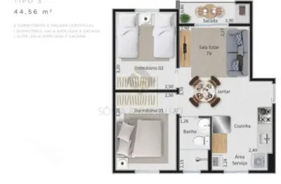 Apartamento com 2 quartos à venda na Rua Capitão José Luciano de Andrade, 385, Bonfim Paulista, Ribeirão Preto