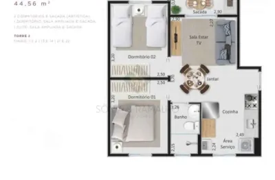 Apartamento com 2 quartos à venda na Rua Capitão José Luciano de Andrade, 385, Bonfim Paulista, Ribeirão Preto