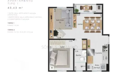 Apartamento com 1 quarto à venda na Rua Capitão José Luciano de Andrade, 385, Bonfim Paulista, Ribeirão Preto