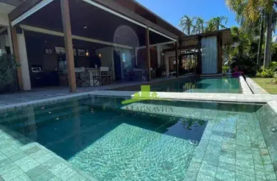 Residencial das acácias. casa alto luxo à venda em praia do forte, 633m², 5 suítes, porteira fechada, área gourmet, piscina com hidro, acesso a praia