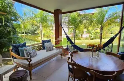 Apartamento térreo à venda na villa da enseada, praia do forte, 80m², 2 quartos, mobiliado e decorado, frente lago, porteira fechada, r$ 1.395.000,00