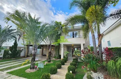 Alphaville litoral norte 1, casa à venda porteira fechada, 349m², 4 suítes, piscina, área gourmet, alto padrão, 4 vagas, casa à venda litoral norte