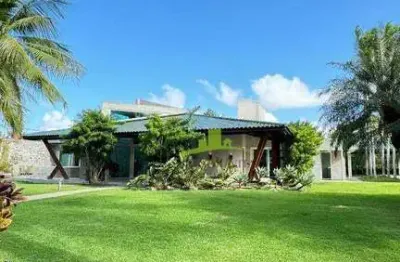 Mansão de luxo à venda no encontro das águas, lauro de freitas, 5 suítes, piscina, espaço gourmet, 5.978m² de terreno, estrada do coco.