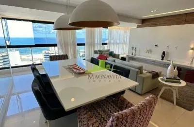 Mar da ligúria, cobertura duplex alto padrão à venda, 223m², 4 suítes, vista mar, piscina privativa e 3 vagas. jardim armação. excelente localização!