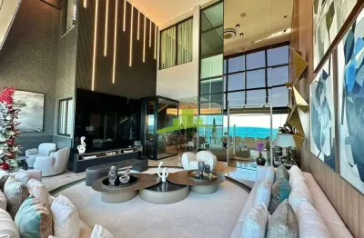 Cobertura duplex de luxo no condomínio d'azur, 4 suítes, 374m², porteira fechada, pé direito duplo, piscina aquecida, 6 vagas, r$ 6.900.000,00