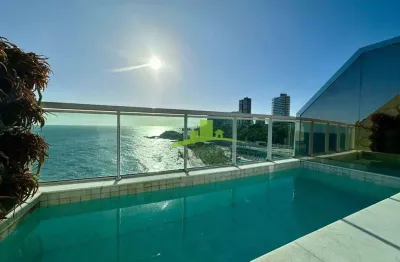 Cobertura 2 suítes, 120m, mobiliada, decorada, vista mar, automação, costa españa, 2 vagas de garagem, piscina, varanda gourmet, r$ 2.600.000,00