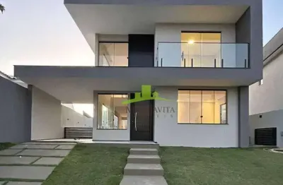 Casa nova no alphaville litoral norte 2, 270m², 4 suítes, terreno de 370m², r$ 1.600.000,00