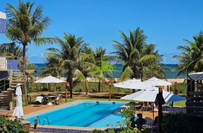Apartamento à venda em itacimirim, lagoa ville, vista para o mar, pé na areia, 2 suítes, mobiliado, terraço privativo, r$ 790.000,00