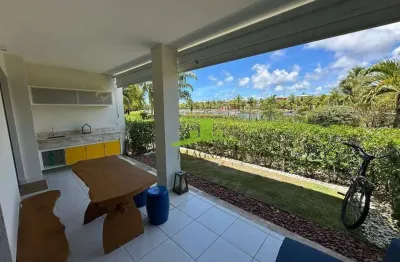 Iberostar praia do forte, apartamento garden à venda, térreo, 85m² + 15m² de garden, 1/4  e sala, 2 banheiros. vista para o lago. porteira fechada!