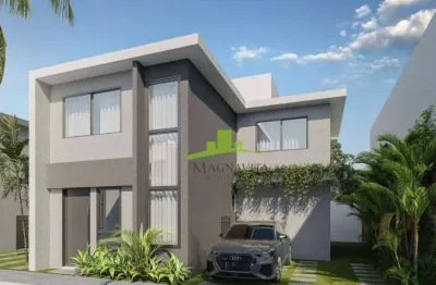 Lançamento: casa à venda no joanes garden, 130m², 4 suítes, jardim privativo, infraestrutura completa – buraquinho, lauro de freitas