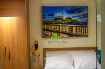 Studio alto padrão à venda em ondina, house ondina 22,5m², mobiliado, porteira fechada. rooftop com piscina. ótima rentabilidade para investidores!
