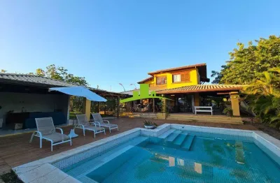 Reserva imbassaí. casa de praia à venda no alto das bromélias, 350m², 4 suítes, piscina privativa, área gourmet, lote 1.700m². esquina, mobiliada!