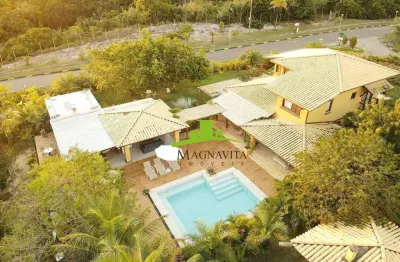 Reserva imbassaí. casa de praia à venda no alto das bromélias, 350m², 4 suítes, piscina privativa, área gourmet, lote 1.700m². esquina, mobiliada!