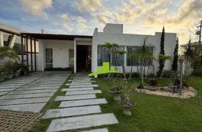Alphaville litoral norte 3. casa térrea à venda 220m², 4 quartos, 3 suítes, pé direito duplo, energia solar. 507m² de terreno. alto padrão. conforto