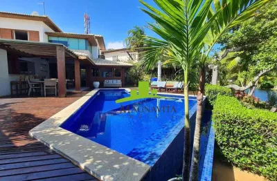 Porto busca vida resort. casa de luxo à venda, 400m², 4 suítes, gabinete, nascente, piscina com borda infinita, vista para o rio, totalmente mobiliada