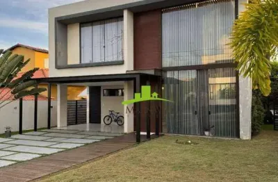 Alphaville litoral norte 3 casa alto padrão à venda 4 suítes, 280m², fino acabamento, energia solar, armários todeschini, espaço gourmet. spa na suíte