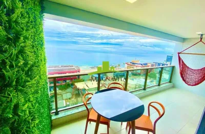 Edifício 535. apartamento 1 quarto à venda 48m², vista mar panorâmica, varanda, reformado na barra. alto padrão. andar alto, 1 vaga. morar ou investir
