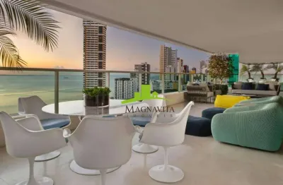 Solaire ladeira da barra. apartamento de luxo à venda, 305m², 3 suítes, vista mar, porteira fechada, projeto david bastos, varanda gourmet alto padrão
