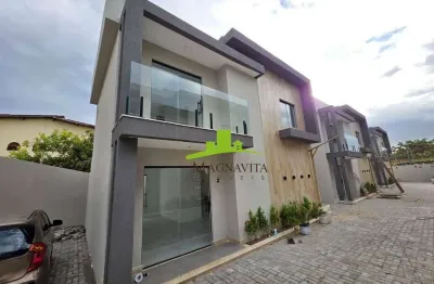 Vilas do atlântico casa solta condomínio fechado, 132m², 4 quartos, 1 suíte com varanda, área gourmet, 1 vaga. alto padrão, 70m da praia. oportunidade