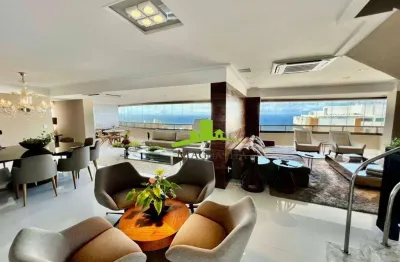 Mansão ville imperial. cobertura alto luxo à venda 364m², 4 suítes, gabinete, porteira fechada, vista mar panorâmica. piscina. automação. pituba ville