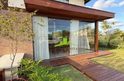 Imbassaí privilege. casa à venda 2 suítes, 100,50m², alto padrão, porteira fechada, climatizada, mobiliada pela romanzza, eletros brastemp, jardim