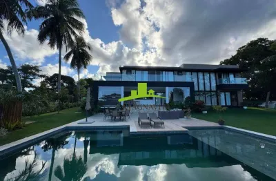 Encontro das águas. casa alto padrão à venda, 5 suítes, 600m², terreno 4.600m², piscina, varanda gourmet, adega. mansão de luxo. estrada do coco