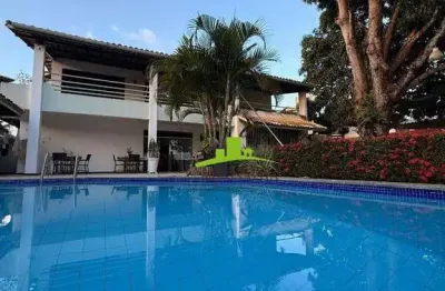 Itaigara. mansão à venda com 5 suítes em condomínio fechado, piscina com cascata, 958m² de terreno, área construída 600m², alto padrão, casa de luxo