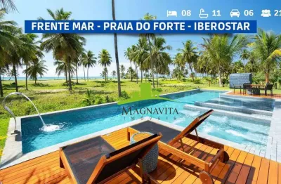 Iberostate praia do forte. casa alto luxo pé na areia à venda, 8 suítes, 800m², rooftop, piscina, sauna. oportunidade única, frente mar, mobiliada