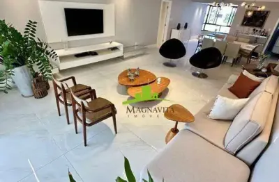 Pituba ville. apartamento alto padrão 4 suítes à venda, 215m², 2 varandas, nascente total, vista para a praça, 3 vagas soltas. excelente localização!