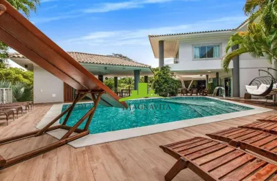 Condomínio Encontro das Águas. Mansão de Luxo à Venda com 6 Suítes, 2.800m², Piscina Aquecida, Academia, Home Cinema, Vista Panorâmica, Alto Padrão