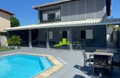 Jardim dos pássaros lauro de freitas – casa à venda reformada com 4 quartos (3 suítes), 230m², terreno 530m², piscina, condomínio fechado