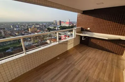 Apartamento novo - sacada enorme a 350m da praia - guilhermina, praia grande