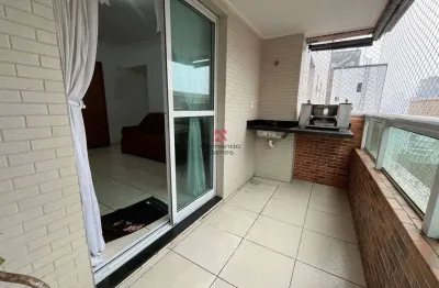 Apartamento com 2 dormitórios e sacada gourmet na guilhermina, praia grande