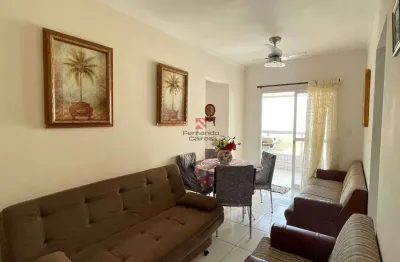 Apartamento mobiliado 2 dorm com vista para o mar no caiçara em praia grande