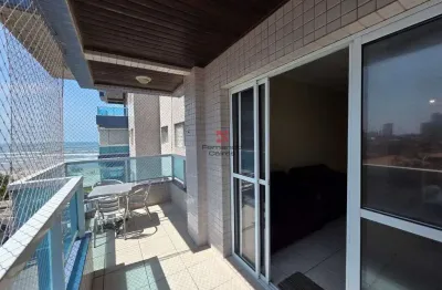 Apartamento mobiliado com vista lateral para o mar no caiçara – praia grande