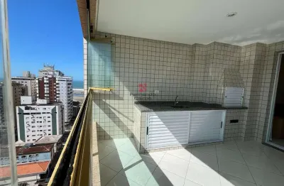 Apartamento com varanda gourmet e vista parcial do mar – aviação