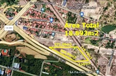 Vendo excelente terreno com 18.893m2 em maracanaú às margens da rodovia 4º anel viário com 260 metros de frente pista.