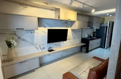 Studio mobiliado e decorado no edf time referência em locação por temporada