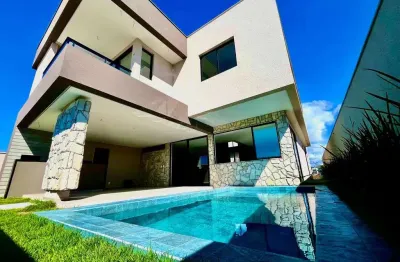 Casa com 4 suítes nova no condomínio vista lagoa pronta para receber sua família