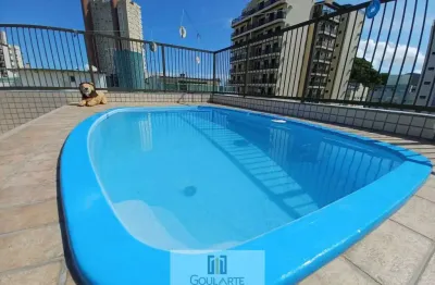 Cobertura penthouse, 4 dormitórios sendo 4 suítes, com piscina e churrasqueira, lado praia enseada-guarujá/sp.