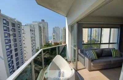 Apartamento com sacada vista parcial do mar, 4 dormitórios sendo 1 suíte, área de lazer no condomínio, pitangueiras-guarujá/sp