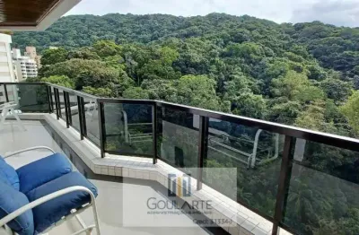 Apartamento alto padrão com 4 suítes, sacada vista área verde  e lazer no condomínio na praia da pitangueiras-guarujá/sp
